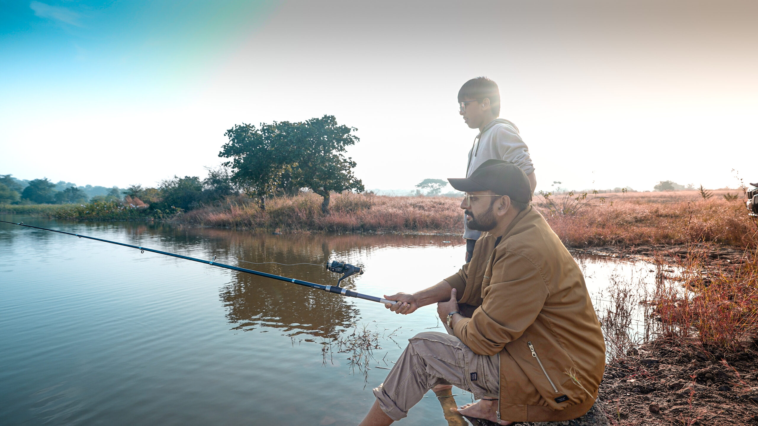 Fishing pond sunrise Hillock